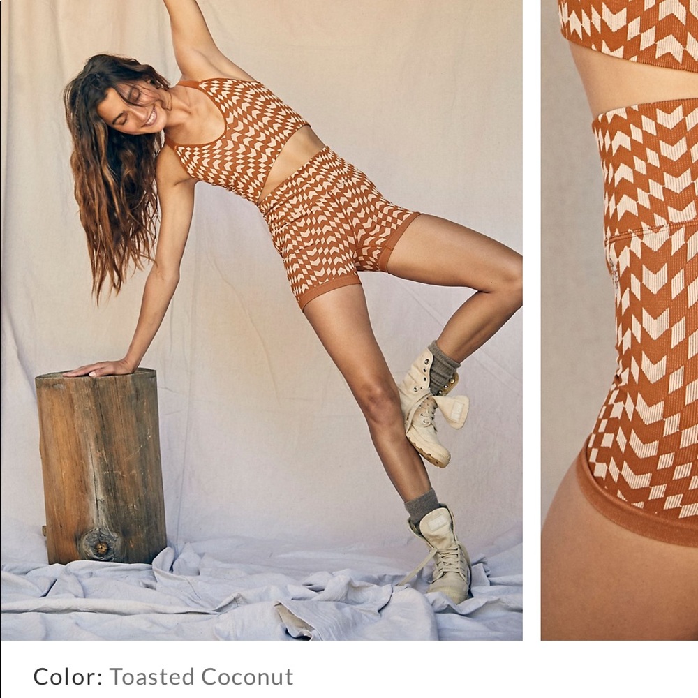 Free People Movement Good Karma Chevron Crop + Short (as a set)